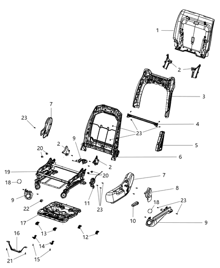 Sensor Seat Position Front Passenger, Driver Side Diagram for 5084008AA