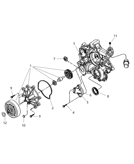 1985 Dodge Aries Pump Water Diagram for 4792968AD