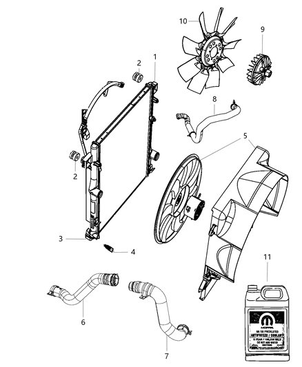 Hose Radiator Outlet Diagram for 55037789AE
