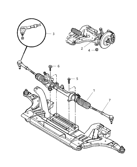 Tie Rod Kit Inner End Diagram for 68039889AA
