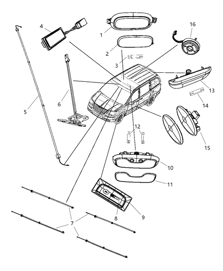 2001 Chrysler 300M Lamp Dome Diagram for 5JG55DW1AB