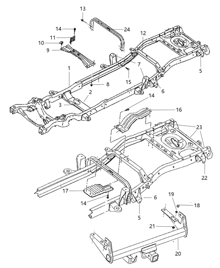 Bracket Spring Rear Hanger Diagram for 52019973