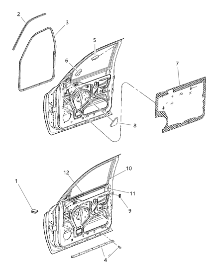 Seal Front Door Diagram for 55256397AB