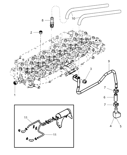 Tube Heater Core Diagram for 5014191AA