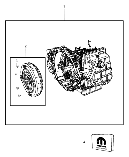 Transmission Kit With Torque Converter Diagram for 68037280AB