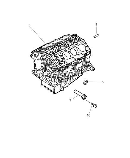 2016 Chrysler Town & Country Engine Short Block Diagram for 5142427AA