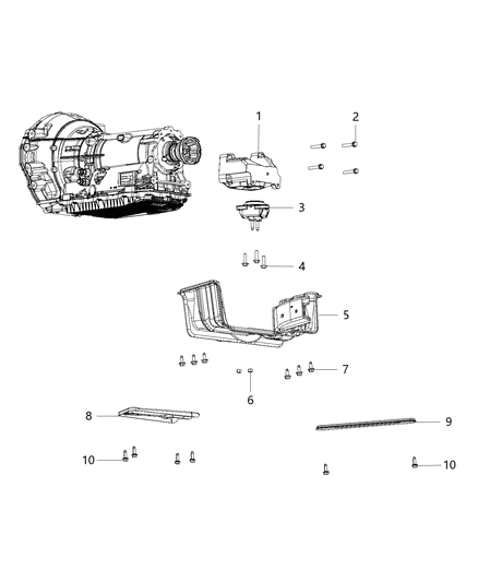 Isolator Transmission Mount Diagram for 68032662AE