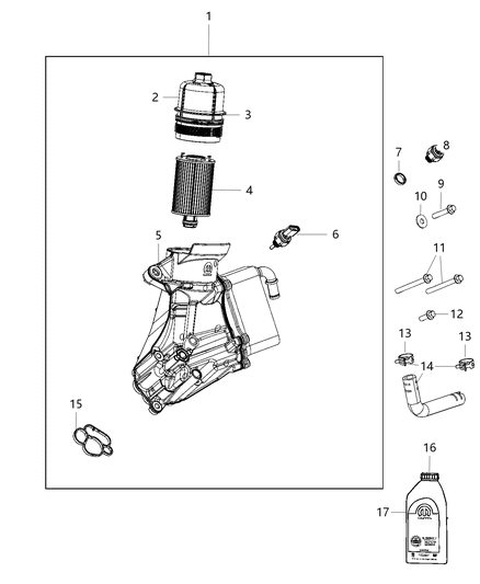 Filter Engine Oil Diagram for 68498720AA