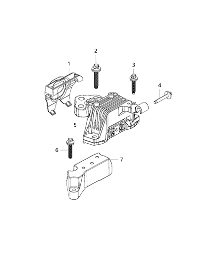 2020 Chrysler 300 Isolator Transmission Mount Diagram for 68164709AG
