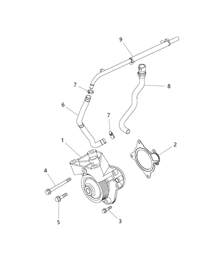 1997 Jeep Cherokee Hose Heater From Bottom Of Bottle To Water Pump Diagram for 68230821AA