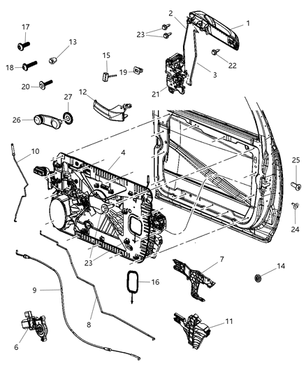 2009 Dodge Sprinter 3500 Handle Exterior Door Diagram for 1UJ881GZAF