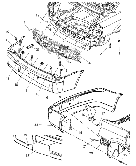 Fascia Rear Diagram for 4805780AB