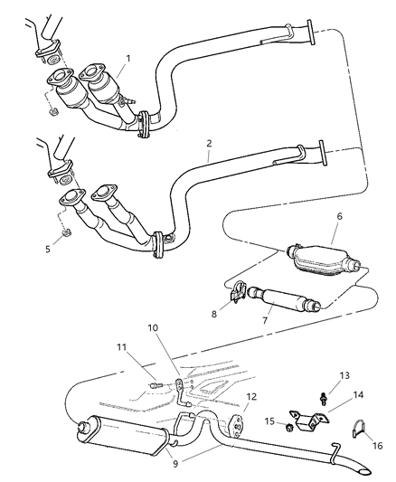 Clamp Exhaust Diagram for 52002144AB