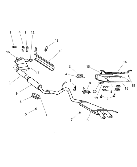 2001 Dodge Viper Bar, Muffler Hanger Diagram for 4709106