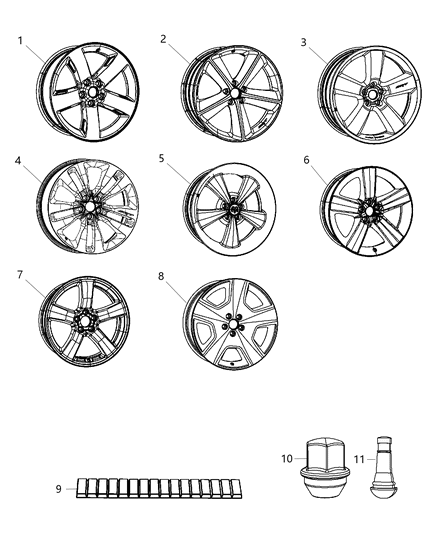 1994 Dodge B150 Wheel Aluminum Diagram for 5MT35DX8AA
