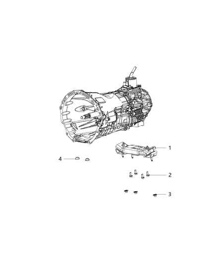 1992 Dodge D250 Isolator Transmission Mount Diagram for 5147192AA