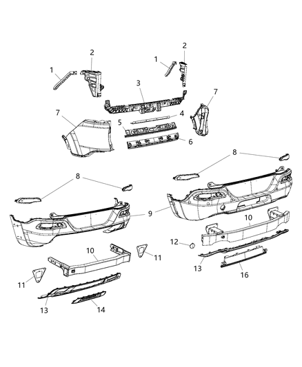Bracket Exhaust Tip Diagram for 68236951AA