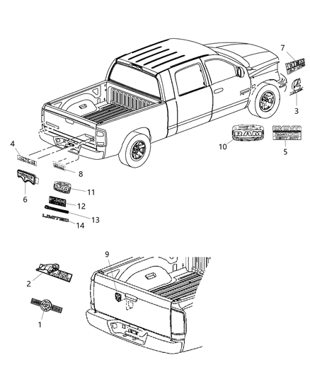 Nameplate Front Fender Cummins Diesel 6.7 Liter Diagram for 68149701AA