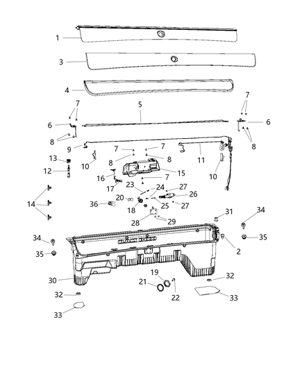 1988 Dodge Shadow Cylinder Ram Box Lock Assembly Diagram for 68402267AB