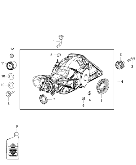 2015 Jeep Wrangler Differential Rear Axle Diagram for 68060038AC