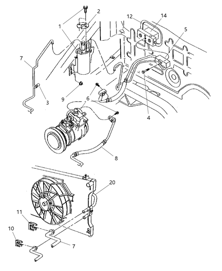 2002 Chrysler Prowler Compressor A/C Diagram for 4815912AC