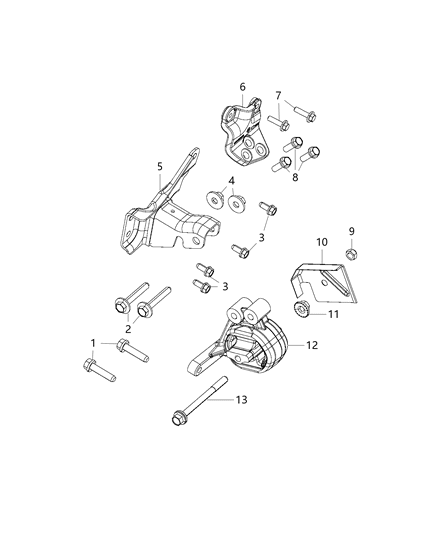 Bracket Pinion Nose Diagram for 68212313AB