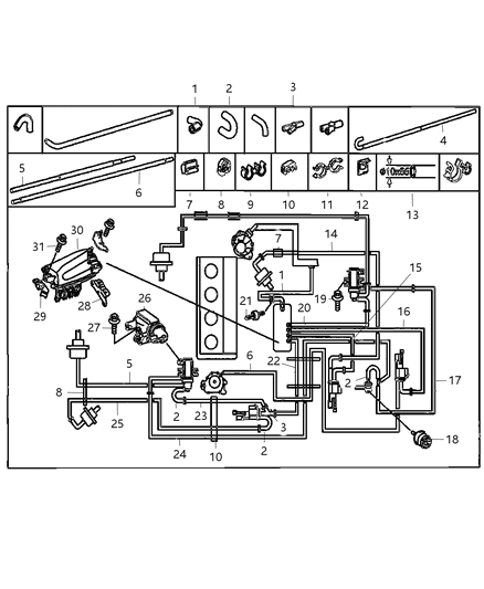 2009 Jeep Compass Hose Vacuum Diagram for 68092085AA