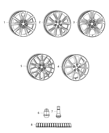 2006 Dodge Caravan Wheel Aluminum Diagram for 1XC16GSAAA