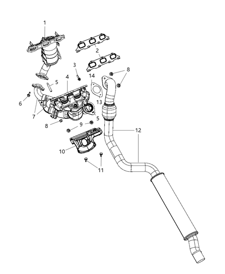 Crossunder Exhaust Manifold Diagram for 5085329AC