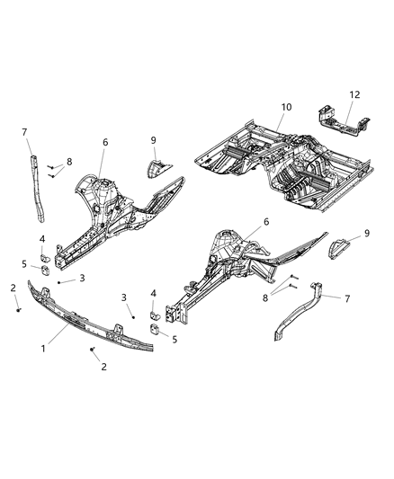 2020 Chrysler Pacifica Floor Pan Diagram for 68251628AD