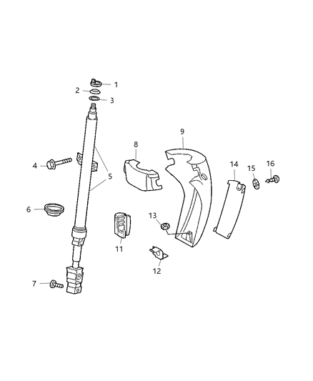 Column Steering Diagram for 5104564AA