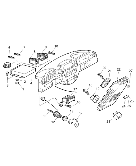 2004 Dodge Sprinter 2500 Module Powertrain Control Diagram for 5117562AA