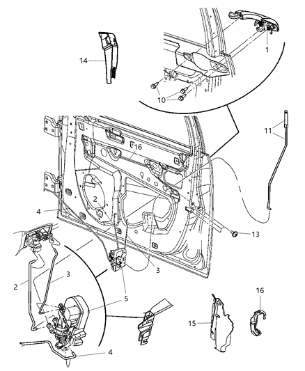 Latch Front Door Diagram for 4589072AC