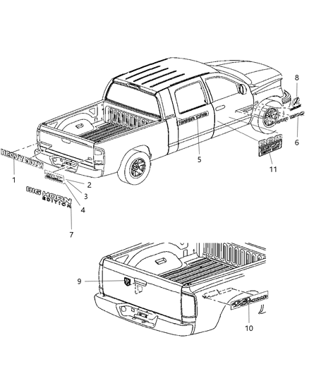 1997 Chrysler LHS Nameplate Diagram for 55372159AA