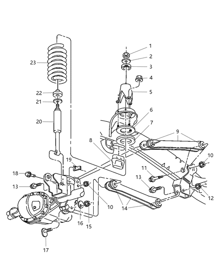Shock Absorber Kit Suspension Front Diagram for 5189389AD