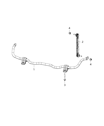 Stabilizer Bar Front Diagram for 68299023AB