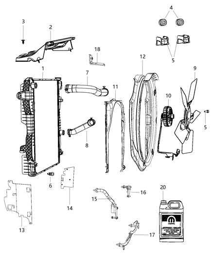 2004 Dodge Sprinter 3500 Hose Radiator Outlet Diagram for 52014723AB