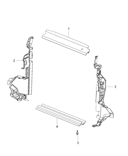 Seal Radiator Crossmember Diagram for 68229143AA