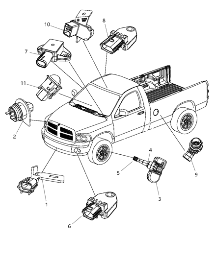 Sensor Door Pressure Diagram for 56054621AB