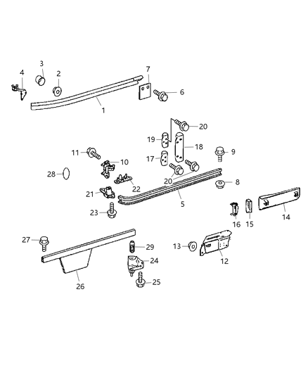 Slider Body Hardware Diagram for 68020840AA
