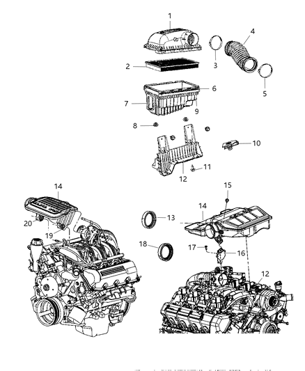 2011 Ram Dakota Nut And Washer, Front Bumper Fascia Retainer Attaching Diagram for 6100049