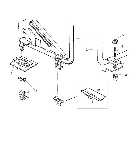 Bracket Seat Anchor Diagram for 55346500AC