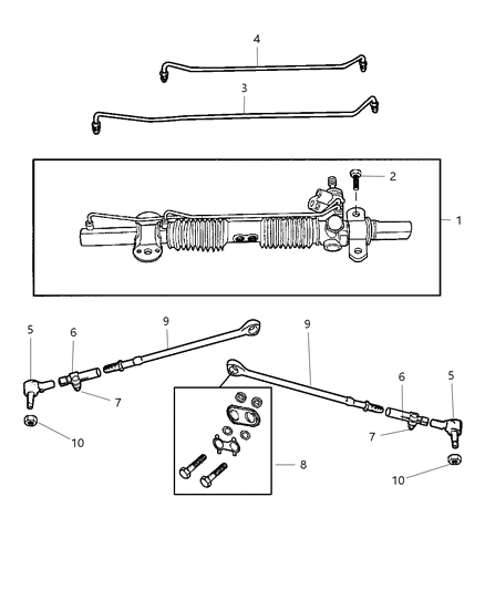 Tie Rod Steering Outer Diagram for 2AMTR282AA