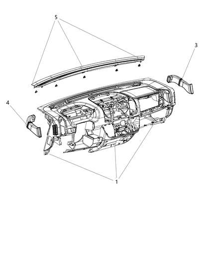 Panel Instrument Panel Diagram for 1XC07JXWAB