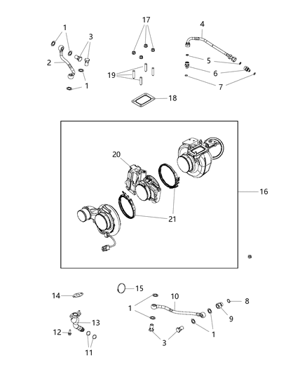 2007 Dodge Sprinter 2500 Turbocharger Diagram for 68048234AE
