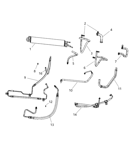 Hose Power Steering Return Cooler To Reservoir Diagram for 52089641AD