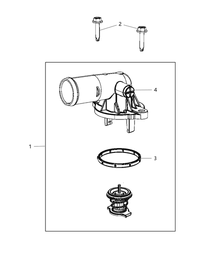 2013 Ram 1500 Housing Thermostat Diagram for 68105533AA
