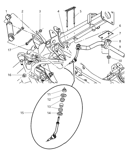 Shock Absorber Suspension Front Diagram for 68000153AA