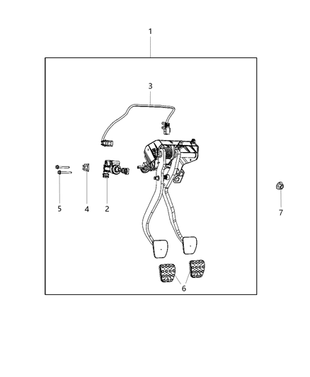 1996 Dodge B1500 Pad Pedal Diagram for 68048939AA