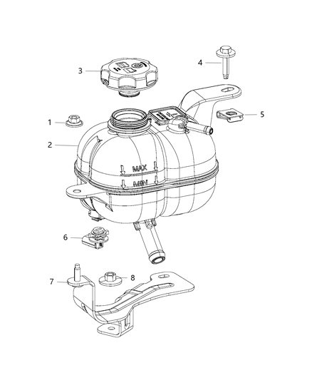 2009 Dodge Durango Bracket Coolant Bottle Diagram for 68238828AB